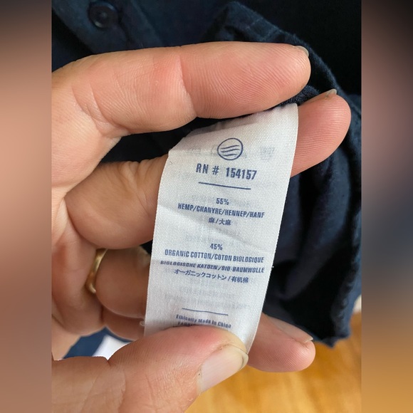 United By Blue Soft Hemp button down shirt. Size Small. - Picture 5 of 6